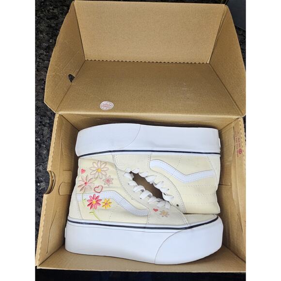VANS SK8-HI TAPERED PLATFORM LACE UNISEX MEN 4 = WOMEN 5.5 SHOES FLORAL/HART NEW - Picture 3 of 9